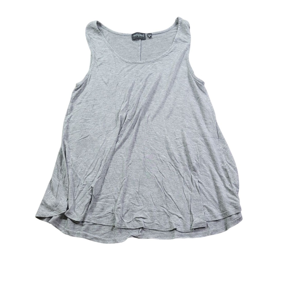 Tempted Tank Top Women's Medium Gray Cowl Neck Draped‎ Flowy Summer Soft Comfort
